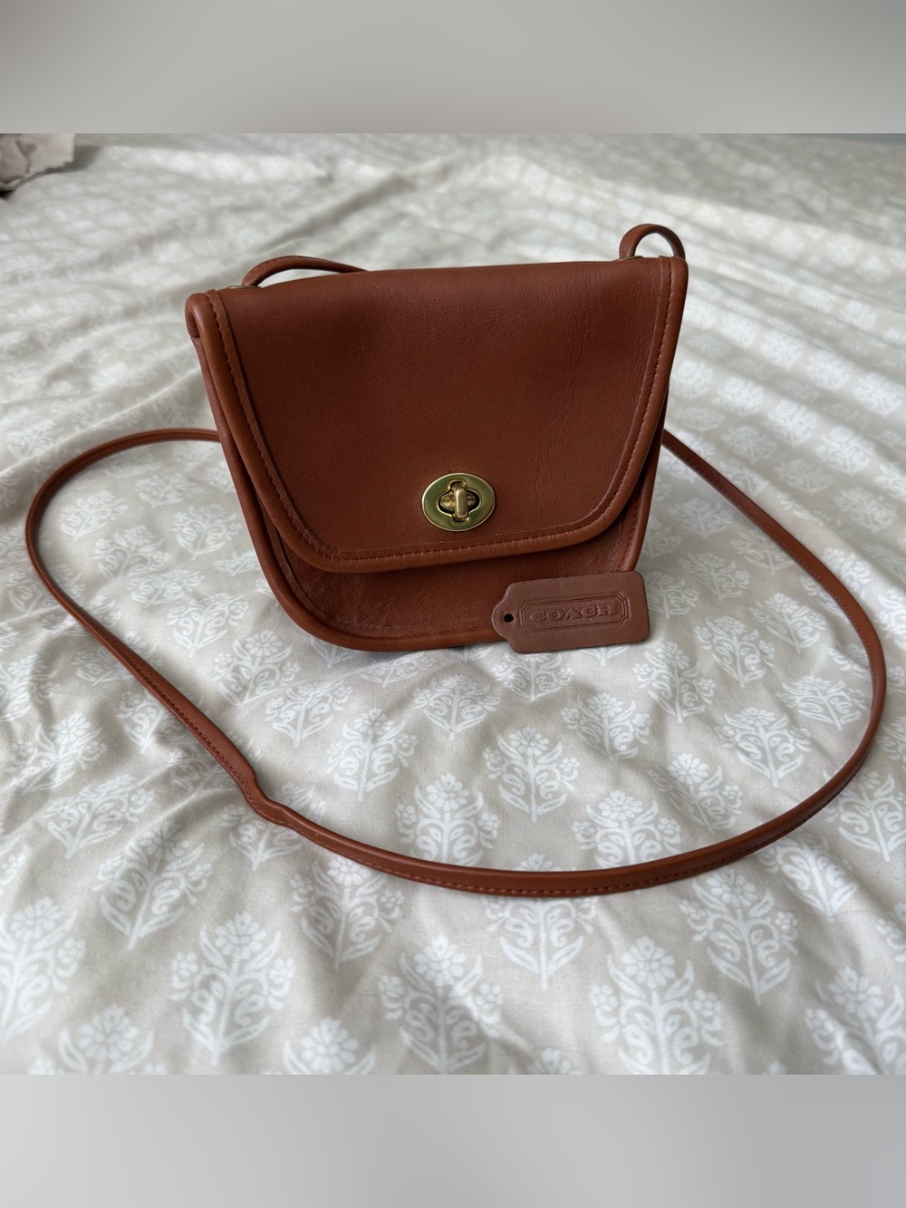 Vintage Coach Everett Bag Mini Crossbody 9934 British Tan Leather Archival - Picture 2 of 10